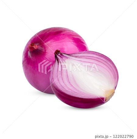 Fresh red onion isolated on white background 122022790