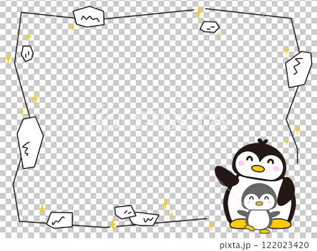 ペンギン親子のフレーム 122023420