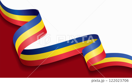 Romanian flag wavy abstract background. Vector illustration. Romanian flag wavy abstract background. Vector illustration. 122023706