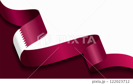 Qatari flag wavy abstract background. Vector illustration. 122023712