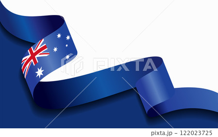 Australian flag wavy abstract background. Vector illustration. 122023725