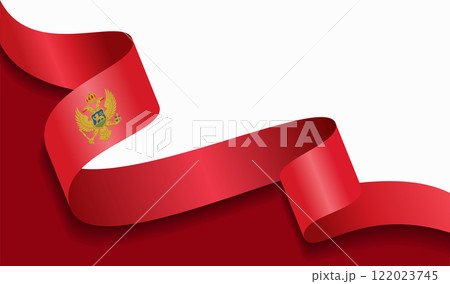 Montenegrin flag wavy abstract background. Vector illustration. Montenegrin flag wavy abstract background. Vector illustration. 122023745