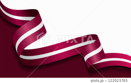 Latvian flag wavy abstract background. Vector illustration. 122023765