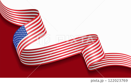American flag wavy abstract background. Vector illustration. 122023769