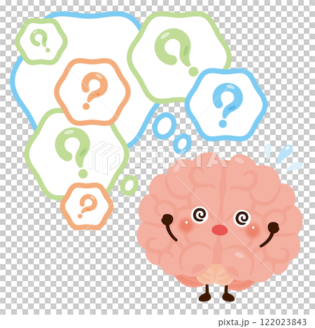 情報過多で混乱する脳のキャラクターのイラスト素材 [122023843] - PIXTA