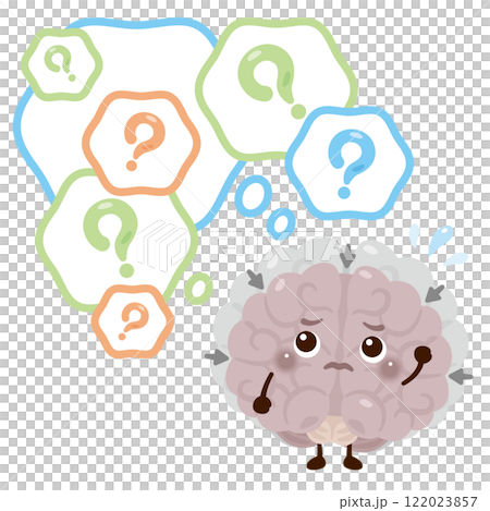 萎縮して物忘れをする脳のキャラクター 122023857