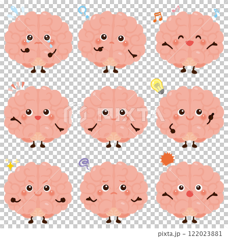 脳のキャラクター　表情セット 122023881