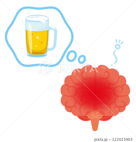 アルコール依存の脳のイラスト 122023903