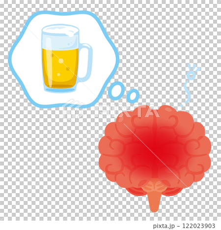 アルコール依存の脳のイラスト 122023903