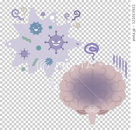 大腦感染病毒的插圖 122023922