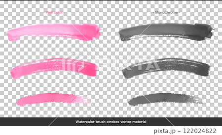 Watercolor brush stroke material set: pink and monochrome Watercolor brush stroke material set: pink and monochrome 122024822