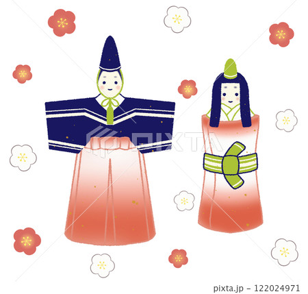 かわいい内裏雛 桃の節句 雛人形 122024971