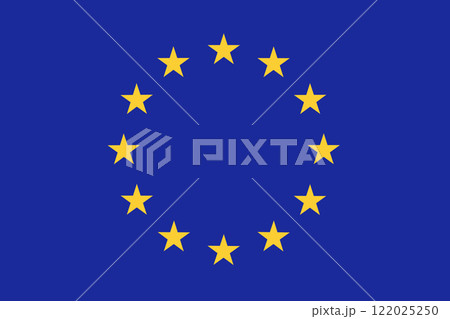 Official flag of the EU European Union in original colors and proportion 122025250