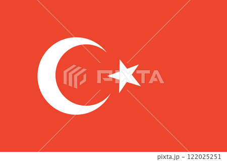 The flag of Turkey. Flag icon. Standard size and color. 122025251