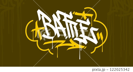 Trendy Word Battle Abstract Hip Hop Hand Written Graffiti Urban Style Vector Illustration Trendy Word Battle Abstract Hip Hop Hand Written Graffiti Urban Style Vector Illustration 122025342