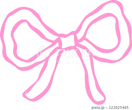 Squiggle Ribbon Bow Outline 122025485