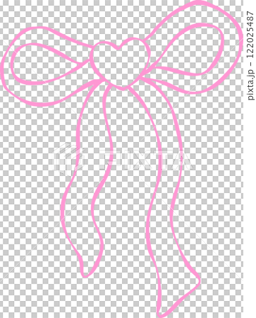 Retro Wavy Ribbon Bow Outline Retro Wavy Ribbon Bow Outline 122025487