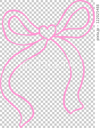 Retro Squiggle Ribbon Bow Outline 122025488