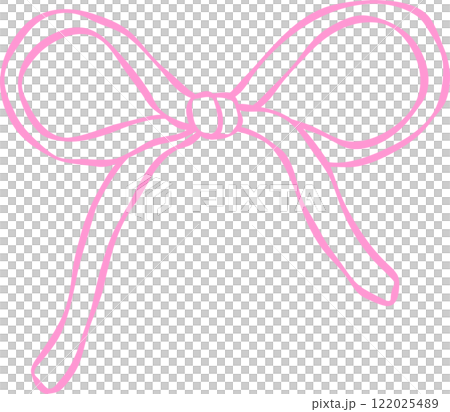 Playful Wavy Ribbon Bow Outline Hand Drawn Playful Wavy Ribbon Bow Outline Hand Drawn 122025489