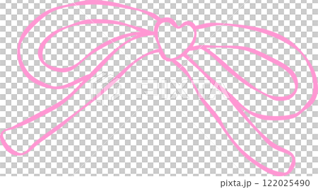 Playful Squiggle Ribbon Bow Outline Hand Drawn Playful Squiggle Ribbon Bow Outline Hand Drawn 122025490