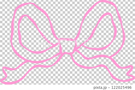 Playful Wavy Bow Outline Hand Drawn 122025496