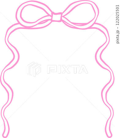 Squiggle Wavy Half Rectangle Frame with Bow 122025501