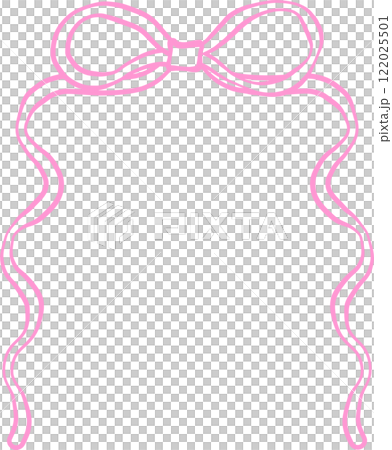 Squiggle Wavy Half Rectangle Frame with Bow 122025501