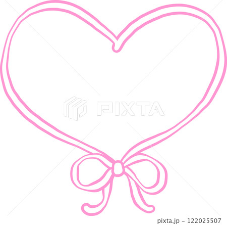 Playful Squiggle Wavy Heart Frame with Bow Outline Playful Squiggle Wavy Heart Frame with Bow Outline 122025507