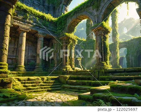 ancient temple in the ancient temple 122025697