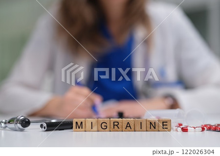 A Medical Professional Engaging in a Detailed Discussion About Various Migraine Treatment Options 122026304