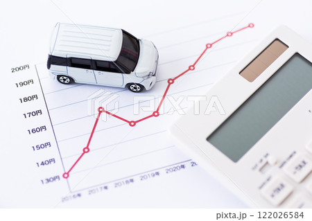 ガソリン価格の推移グラフと自動車 ガソリン価格の推移グラフと自動車 122026584