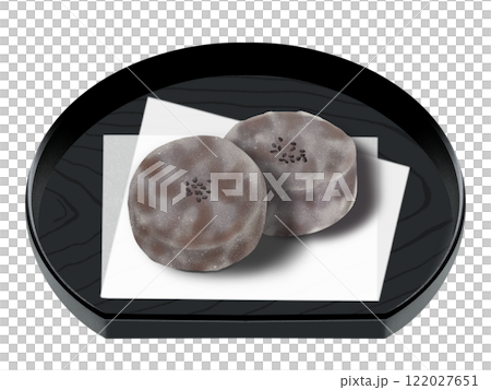 Round Kintsuba on a plate 122027651