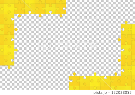 Yellow and orange puzzle bracket shaped frame 122028053