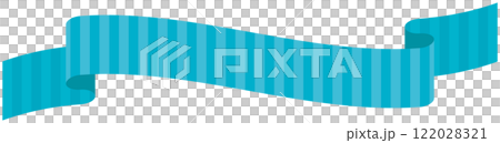 Simple illustration of a curved striped ribbon 5 (blue) 122028321