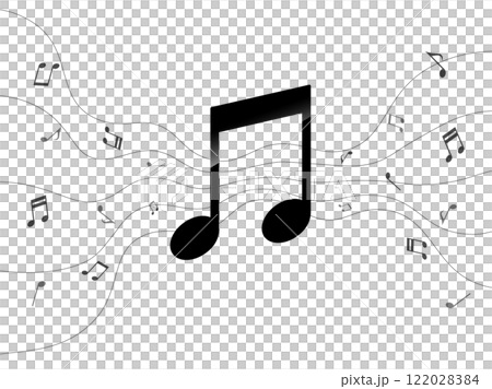 揮舞的旋律線和音符粒子背景 122028384