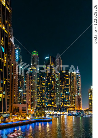 Panorama of Dubai Marina at sunset Panorama of Dubai Marina at sunset 122028526
