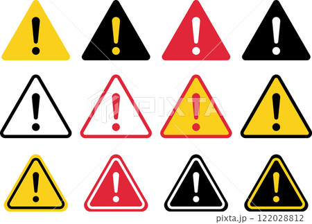 注意マーク三角アイコンセット 注意マーク三角アイコンセット 122028812