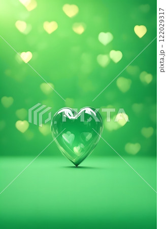 Green eco friendly concept made from green heart. Energy saving, ecology, earth day and environment sustainable resources conservation concept. 122029317