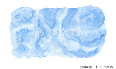 Bright and clear light blue watercolour textured sky stain. Abstract watercolor blob for water splash or cloud concept, nature cloudscape background, aquarelle texture Bright and clear light blue watercolour textured sky stain. Abstract watercolor blob for water splash or cloud concept, nature cloudscape background, aquarelle texture 122029639