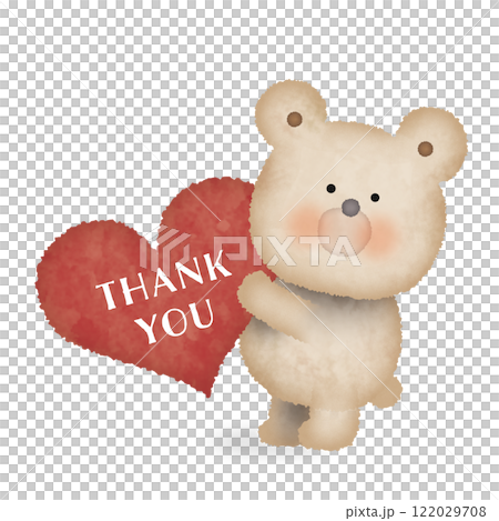 一隻熊抱著一顆心的手寫風格插圖 一隻熊抱著一顆心的手寫風格插圖 122029708