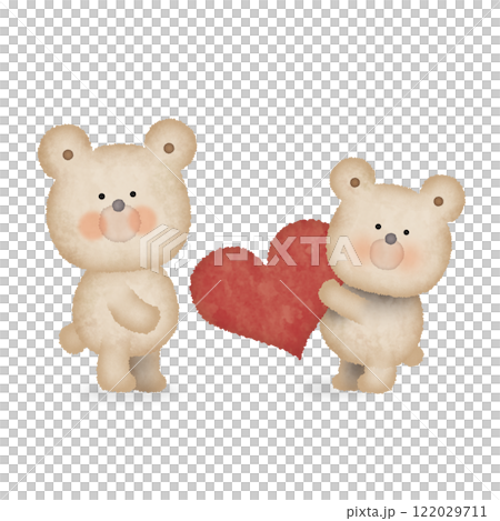 一對熊夫婦的手繪插圖 一對熊夫婦的手繪插圖 122029711