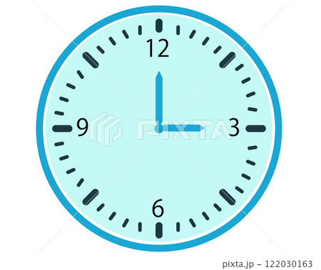 3時の時計。ベクターイラスト 3時の時計。ベクターイラスト 122030163