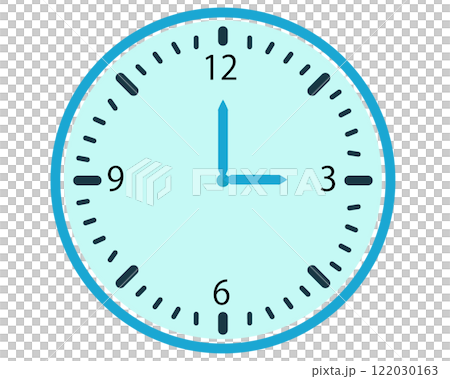 3時の時計。ベクターイラスト 3時の時計。ベクターイラスト 122030163