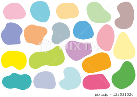 流体シェイプふきだしセット 線なし カラフル 流体シェイプふきだしセット 線なし カラフル 122031026