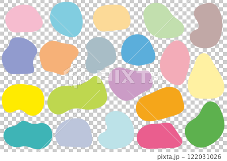 流体シェイプふきだしセット 線なし カラフル 流体シェイプふきだしセット 線なし カラフル 122031026