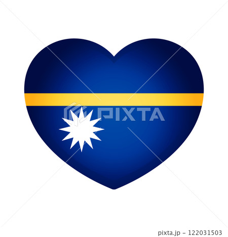 Nauru heart badge icon. Nauru national flag button. Vector illustration 122031503