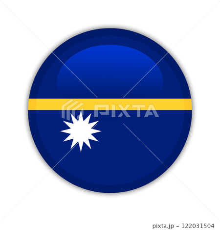 Nauru national flag button. Nauru Republic round badge icon. Vector illustration Nauru national flag button. Nauru Republic round badge icon. Vector illustration 122031504