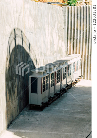 industrial air conditioners at the exhibition building. devices for indoor ventilation 122031581