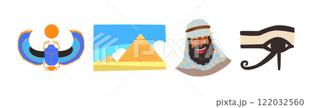 Egypt Object and Symbols of Ancient Egyptian Culture Vector Set Egypt Object and Symbols of Ancient Egyptian Culture Vector Set 122032560