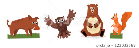 Forest and Woodland Animal and Wild Fauna Vector Set Forest and Woodland Animal and Wild Fauna Vector Set 122032565